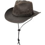 Stetson Diaz Outdoorhoed Dames/Heren - cowboyhoed stoffen hoed vintage look met kinband paspelrand rafels voor Zomer/Winter - S (54-55 cm) bruin