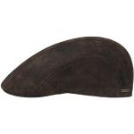 Stetson Madison Leren Flatcap Heren - flat hat cap zomer met klep voering voor Zomer/Winter - L (58-59 cm) bruin