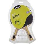 STIGA Unisex's Sonic Tafeltennis Racket en Ball Set, Zwart/Rood, One Size