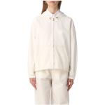 Stijlvolle Zip-through Sweatshirt voor modebewuste vrouwen Patrizia Pepe , White , Dames