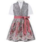 Stockerpoint Meisjes kinderdirndl Lilly jurk voor speciale gelegenheden, grijs-bordeaux, 110/116 cm