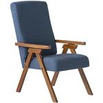Blauwe Katoenen armleun Comfort stoelen 