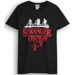 Zwarte Stranger Things T-shirts met ronde hals  voor de Lente  in maat XL voor Heren 
