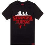 Zwarte Stranger Things T-shirts met ronde hals  voor de Lente  in maat XXL voor Heren 