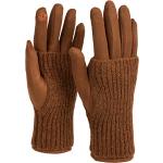 Bruine Vingerloze handschoenen  voor de Winter  in Onesize voor Dames 