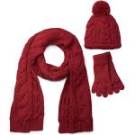 Bordeaux-rode Gebreide Gebreide sjaals  in Onesize voor Dames 
