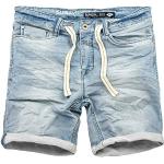 Sublevel Heren Sweat Jeans Shorts Korte Broek Bermuda Zomer Sweatbroek Slim, lichtblauw-washed, 30W