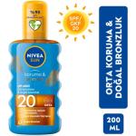 Sun SPF20 Protection & Tan Sun Oil 200 ml Spray, Sunscreen and Natural Bronzer 4005900253781