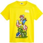 Super Mario Jongens T Shirt, Fun Graphic T Shirt Bros Karakter, 100% Katoen Korte Mouw Gele Top, Officiële Merchandise Geschenken voor Jongens Meisjes Tieners Leeftijd 5-12 Jaar
