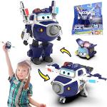 Super Wings EU750425 Transforming Supercharged Paul & Mini Super Pet Paul Toys for 3+ Year Old Boy Girl, Blue, One Size