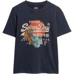 Marine-blauwe Superdry T-shirts  in maat L voor Dames 