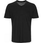 Zwarte Merinowollen V-hals T-shirts V-hals Sustainable voor Heren 