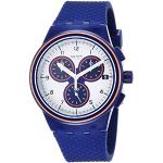 Swatch Heren digitaal quartz horloge met siliconen band SUSN412, Blauw, Armband