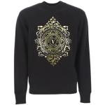 Sweatshirt katoen oversized borst logo Versace Jeans Couture , Black , Heren