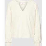 Witte Polyester Stretch s.Oliver Effen sweatshirts V-hals  in maat S voor Dames 