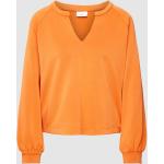 Oranje Polyester Stretch s.Oliver Effen sweatshirts V-hals  in maat S voor Dames 