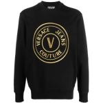 Zwarte Gouden Vemblem Trui - Stijlvolle Upgrade voor Mannen Versace Jeans Couture , Black , Heren