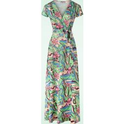Swirly Maxi Dress in Green and Pink