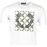Witte Stretch Fred Perry T-shirts  in maat L voor Heren 