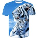 Casual Witte Polyester Lion King All over print T-shirts met opdruk  voor de Zomer  in maat XL met motief van Leeuwen voor Heren 