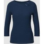 Marine-blauwe Polyester Betty Barclay Effen T-shirts Boothals voor Dames 