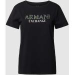 Zwarte Emporio Armani Effen T-shirts Ronde hals  in maat S voor Dames 