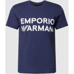 Donkerblauwe Emporio Armani Effen T-shirts Ronde hals  in maat M voor Heren 