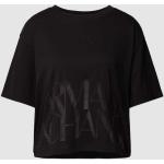 Zwarte Polyester Emporio Armani Effen T-shirts Ronde hals  in maat S voor Dames 