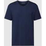 Donkerblauwe Viscose Stretch Emporio Armani Effen T-shirts V-hals  in maat M in de Sale voor Heren 