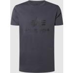 Donkergrijze Alpha Industries Inc. T-shirts met ronde hals Ronde hals  in maat M voor Heren 
