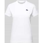 Witte Polyester Lacoste Effen T-shirts Ronde hals voor Dames 