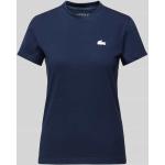 Donkerblauwe Polyester Lacoste Effen T-shirts Ronde hals voor Dames 