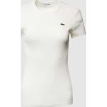Witte Lacoste Effen T-shirts Ronde hals voor Dames 