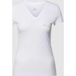 Witte Emporio Armani Effen T-shirts V-hals  in maat S voor Dames 