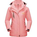 Roze Fleece 3-in-1 winddichte Ademende waterdichte Gewatteerde Ski-jassen  in maat XXL voor Dames 