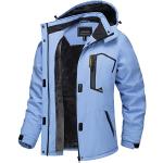 Lichtblauwe Fleece Gevoerde winddichte Ademende waterdichte Ski-jassen  in maat XXL met motief van Fiets voor Dames 
