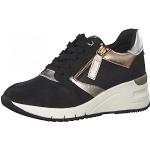 Tamaris Low-Top sneakers voor dames, halfhoge schoenen, uitneembaar voetbed, comfortabele voering, zwart, zwart, roségoud, 39 EU