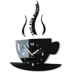 Moderne Zwarte Acryl Design klokken met motief van Koffie 