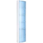 Tatay 4480000 badkamerkast, verticaal, met 3 deuren, kunststof, blauw, transparant, 22 x 10 x 90,5 cm