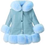 Blauwe Fleece Gewatteerde Waterdichte kinder winterjassen voor Meisjes 