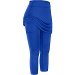 Slim fit Blauwe Linnen Stretch Yoga pants  voor een Bruiloft  in maat XL voor Dames 