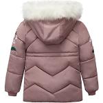 Roze Fleece Gewatteerde Waterdichte kinder winterjassen voor Meisjes 