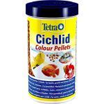 Tetra Cichlid Colour Pellets - visvoer voor intensieve en heldere kleuren, vooral voor bonte baarzen met rode, oranje en gele kleur, 500 ml blik