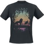 Zwarte Lion King Effen T-shirts Ronde hals  in maat XL met motief van Leeuwen voor Heren 