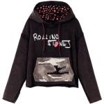 Rock Zwarte Polyester Desigual Rolling Stones All over print Sweatshirts met print  in maat XL in de Sale voor Dames 