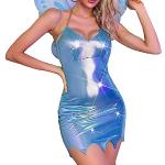 Blauwe Polyester Peter Pan Tinkerbell Mouwloze jurken  voor een Verjaardag  in maat M Mini met motief van Fee voor Dames 