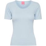 Lichtblauwe Nylon T-shirts met ronde hals Ronde hals  in maat M voor Dames 