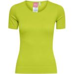 Limegroene Nylon T-shirts met ronde hals Ronde hals  in maat XL voor Dames 
