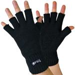 Zwarte Acryl Gebreide Vingerloze handschoenen  in maat L voor Heren 