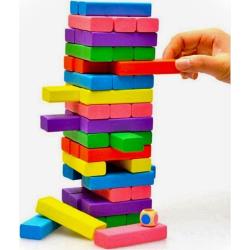 Throw the Colored Jenga Dice and Decide the Color You Will Draw JENGADENGE